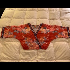 Flying Tomato Floral Surplice Top